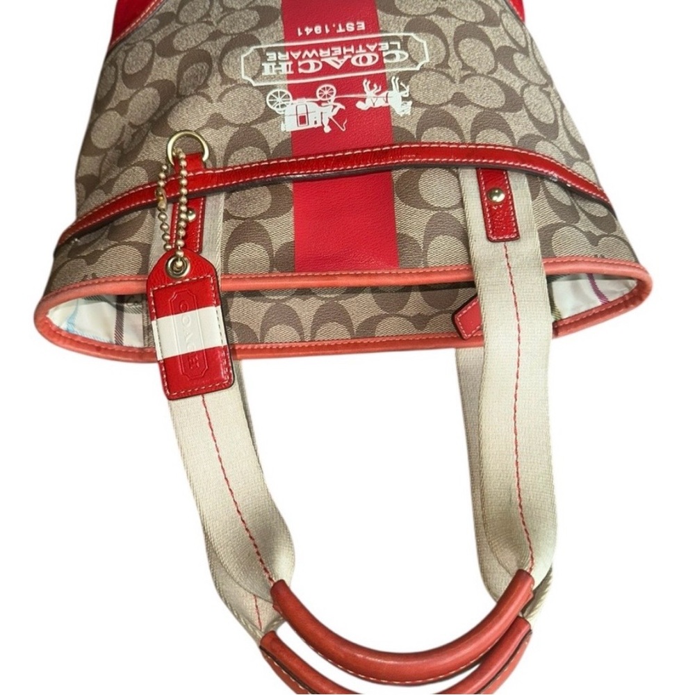 Coach Signature Y2K Vintage Heritage Tattersall Signature Tote - Picture 4 of 11